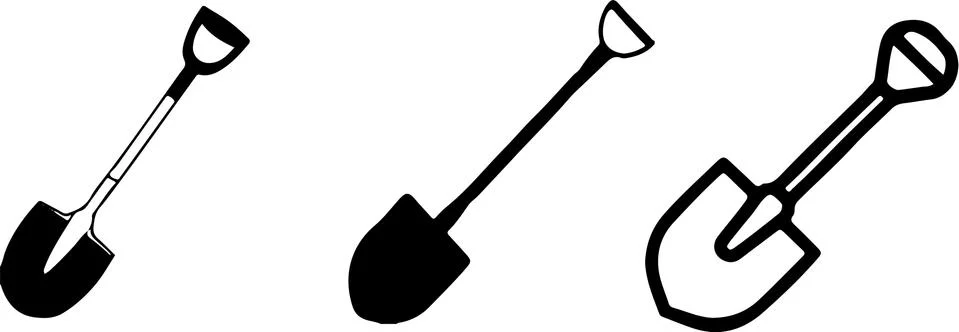Shovel vector on white background Stock Illustration