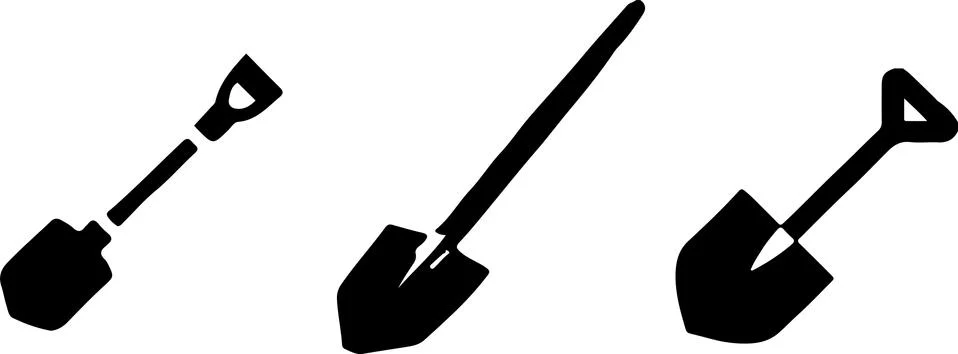 Shovel vector on white background Stock Illustration