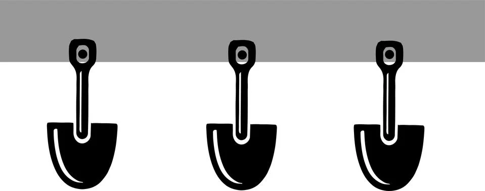 Shovel vector on white background Stock Illustration