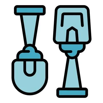 Shovel worker icon vector flat Stock Illustration