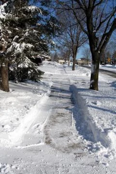 Shoveled Sidewalk Stock Photos