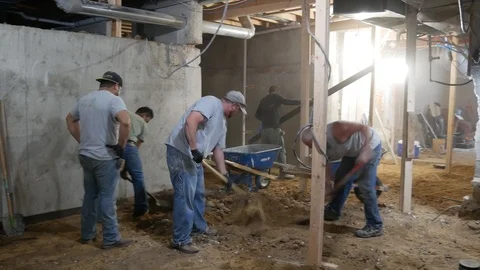Shoveling Dirt Stock Footage 123044995