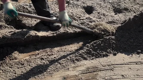Shoveling sand close-up Video stock 62197995
