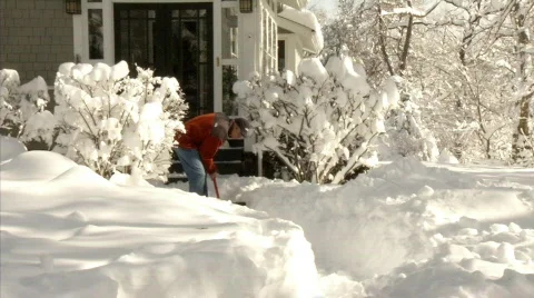 Shoveling Snow 545 Stock Footage 649643