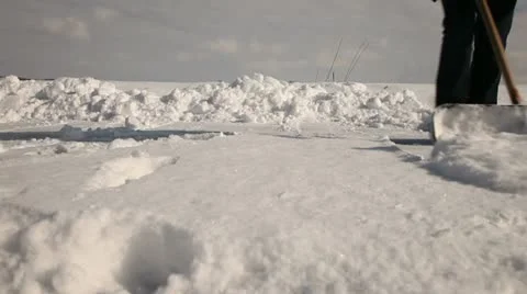 Shoveling snow - close up Stock Footage 22010226