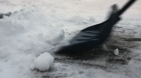 Shoveling snow close up Stock Footage 33605991