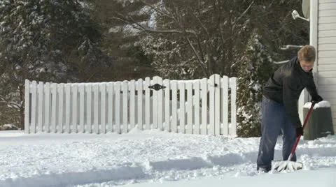 Shoveling Snow Stock Footage 22793682