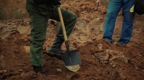 Shoveling worker Stock Footage 1009235
