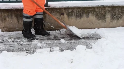 Shovelling snow Stock Footage 126313511