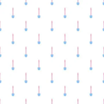 Shovels creating seamless pattern on white background 스톡 일러스트