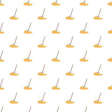 Shovels digging into sand seamless pattern background Stock Illustration