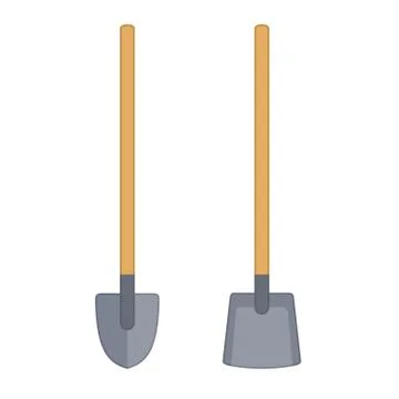 Shovels isolated on white background. Work tool for outdoor activities, digging Stock-Illustration