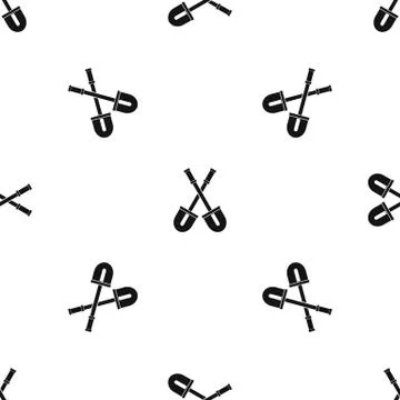 Shovels pattern seamless black Stock Illustration