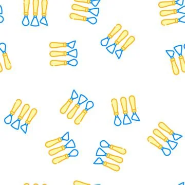 Shovels pottery tools vector seamless pattern 스톡 일러스트