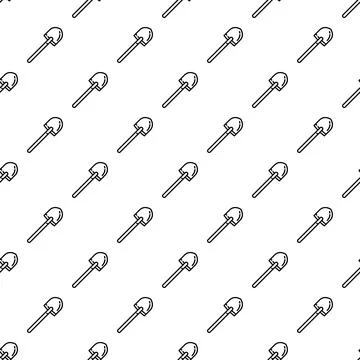 Shovels seamless pattern background on white Stock Illustration