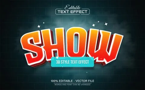 Show 3d text effect editable Stock Illustration