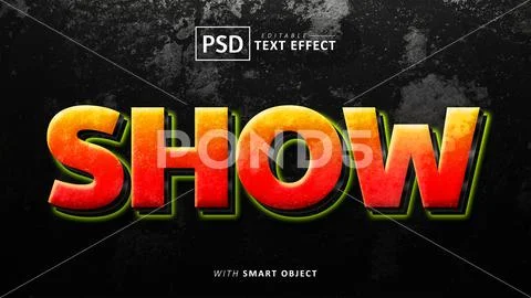 Show 3d text effect editable PSD 템플릿
