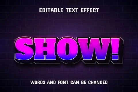 Show 3d text effect Stock Illustration