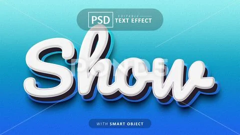 Show cartoon style text effect editable PSD Template