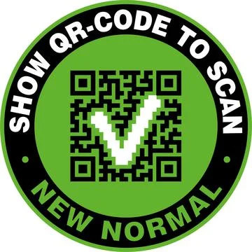 Show COVID Certificate QR-Code to Scan For Enter Stock Illustration