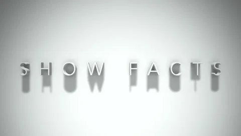 Show facts 3D title animation with shadows on a white background Stock Footage 297670847