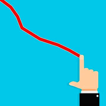 Show finger crisis chart Stock Illustration