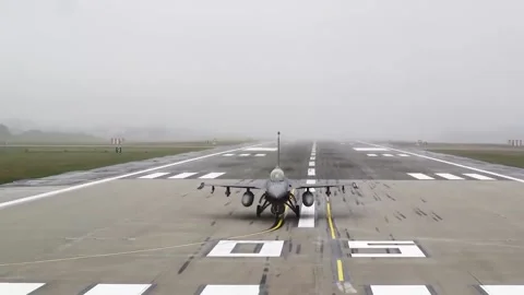 Show of Force! F-16 Massive Elephant Walk 020 Stock Footage 166450595