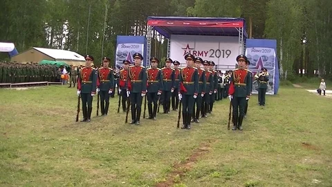 Show of the guard of honor Stock Footage 111512987
