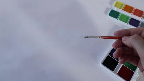 Show how to paint correctly. Drawing training Stock Footage 219554252