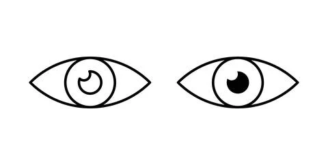 Show icon. Style is flat and line symbol Stock Illustration