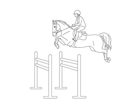 At a show jumping competition Stock Illustration