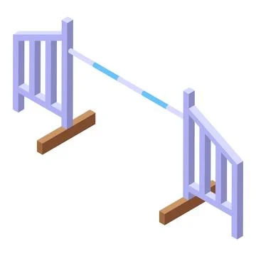 Show jumping obstacle being prepared for equestrian competition Illustrazione stock