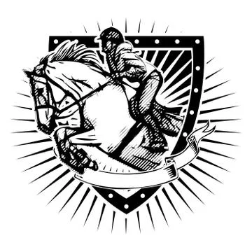 Show jumping shield Stock Illustration