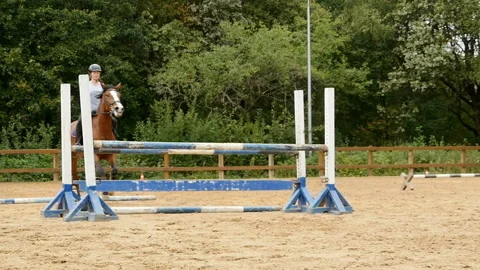 Show jumping slow motion Stock Footage 115885219