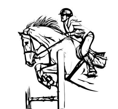 Show jumping vector illustration Stock Illustration