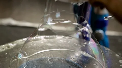 Show large bubbles. close-up. Stock Footage 75538830