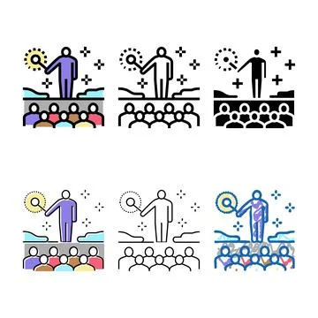 Show magic color icon vector set Stock Illustration