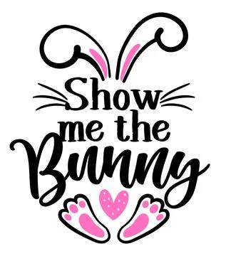 Show me the bunny - Cute Easter bunny design Stock Illustration