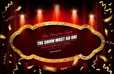 The show must go on banner Stock Illustration