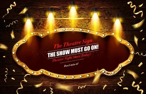 The show must go on banner Stock Illustration