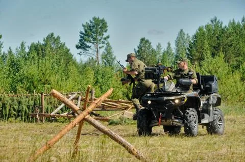 Show program of cadets on ATV. Tyumen Fotos de archivo