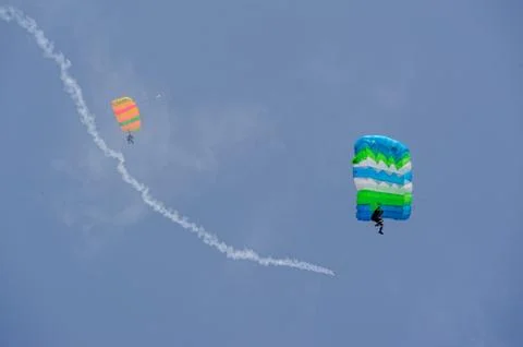 Show program of paratrooper Stock Photos