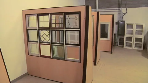 Show-room of the factory Stock Footage 133614565