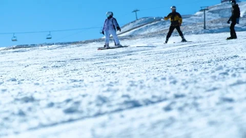 Show of ski athletes in super slow motion 動画素材 259908080
