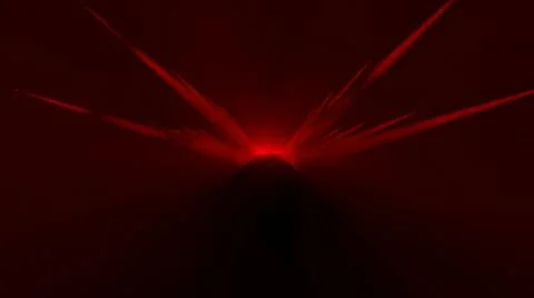 Show on stage, lighting with dynamic red spotlights, 3d simulation. Stock Illustration