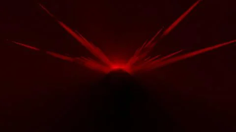 Show on stage, lighting with dynamic red spotlights, 3d simulation. Stock Illustration
