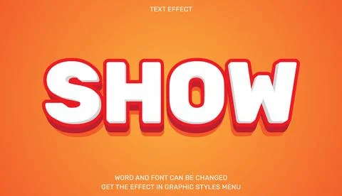 Show text effect in 3d style Stock Illustration