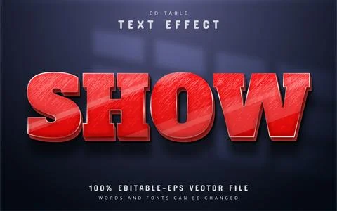 Show text, red 3d style text effect Stock Illustration