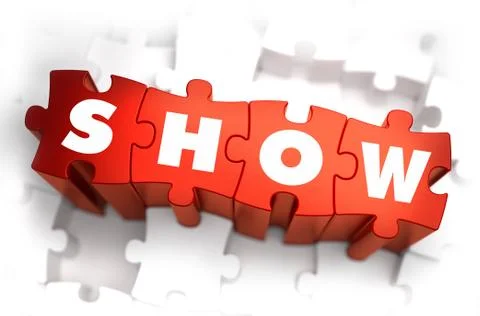 Show - Text on Red Puzzles Stock Illustration