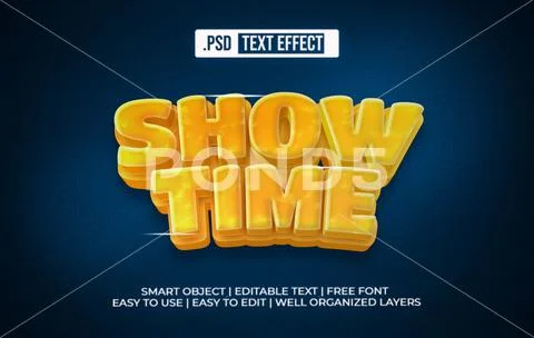 Show Time 3D Text Effect PSD Template